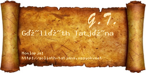 Góliáth Tatjána névjegykártya
